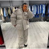 Drawstring Women's Winter Padded Jacket Pant Suits Hooded Full Sleeve Warm Jackets Pants Thicken Casual Lady Outfit