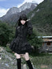 Aoaiiys Mini Dress Women Black Gothic Lace Spliced Dresses Y2K Japanese Streetwear Lolita Dresses Spicy Girls Fall Clothes