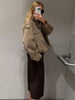 Casual Solid Suede Jackets Women Street Stand Collar Full Sleeve Zippers Loose Coats Female Spring Lady Jacket