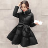 Winter Coats Women Warm Outerwea Cotton Padded Jackets Womens Clothing Belt Zipper Parkas Femme A-word Jacket