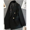 Women Suit Blazer Elegant Coat Spring Autumn Korean Blazer Double Breasted Jacket Solid Ladies Tops Clothes
