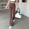 Woman High Waist Vintage Flare Jeans Female Elastic Bell Bottom Pants Girls Black Brown Deep Blue Light Blue Denim Trousers
