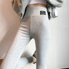 Gray Ribbed Leggings for Woman High Waist Stretch Tight Winter Leggings Solid Color Comfortable Warm Slim Fit Leggings Lady