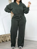 Striped Women's Set V-neck Long Sleeve Sweatshirt and SweatPants Tracksuit Winter Two 2 Piece Set Outfit
