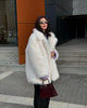 Faux Fur Women's Coat Turn down Collar Long Sleeve Button Pocket Soft Overcoat Thick Warm Winter Outerwear for Ladies