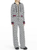 High Street F/W Designer Jacket Women's Geometric Monogram Printed Velvet Hooded Bomber Jacket