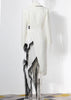 Women's Blazer Skew Collar Asymmetric Pleating Mesh Spliced Slim Designer Suit Jackets Autumn Tide 7AB4740