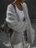 Women Knitted Thick Cashmere Wool Cardigan Chic V Neck Single Breasted Long Sleeve Sweater Fall Winter Coat Outwear