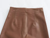 Women's Faux Leather Pants High Waist Straight Leg Trousers Female Streetwear Stylish Stretch Pencil Pants