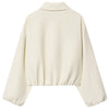 Women's Puffer Jacket Autumn Puff Beige Crop Coat Zip Up Oversized Jacket Plus Size Long Sleeve Tops Loose Outerwears