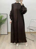 Wine Red Pleated Dress For Women Flower Sleeves Female Evening Party Elegant Clothing Ladies 2DB1827