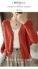 100% Cotton Women's Long Sleeve Top V-neck Coat Knitwear Cropped Coat Cardigans Sweaters Solid Casual 202