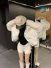 Women Thick Warm Cotton Short Jacket Rhinestones Winter Stand Collar Down Coat Shiny Crystal Cropped Puffer Parka Пуховики