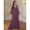 Elegant V-Neck Sequined Chiffon Evening Dress Glittering Formal Gown for Women for Weddings Celebrations Partie