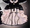 Original Japanese Lace Off-Shoulder Long Sleeve Dress Sweet Girl Kawaii Bowknot Women's Elegant Lolita Short Dresses