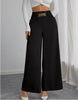 Women's Trousers Thin High Waist Chain Elastic Waist Khaki Elegant Office Black Casual Wide-leg Pants for Female