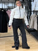 Skiing Long Pant Sets For Women Thick Stand Collar Cotton Jacket High Waist Wide Leg Trouser 2 Pieces Sets Skateboard Outfit