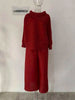 Pleated Suit Set For Women Spring Lapel Top + Fold Wide Leg Pants Two-piece Set Loose Casual Sets Female 2C2174