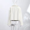 Casual Pu Leather Women's Jacket Chic Solid Long Sleeve Stand Collar Female Outwear Autumn Winter Street Short Lady Jacket