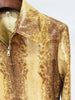High Street Designer Suit Set Women's Snake Skin Patterned Leather Jacket Flare Pants Set