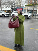 Women's High Stand Collar Double Breasted Woolen Overcoat Belted Waist Maxi Long Cuff Strap Loose Solid Coat Winter Urban Coats