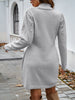 Autumn Women Sweater Dresses Pearls Round Neck Long Sleeve Hip Wrap Dress Winter Elegant Ladies Casual Solid Slim Fit Dress