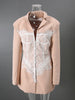 White Lace Patchwork Blazer Women's Notched Collar Slim Fit Long Sleeves Single Breasted Suit Jacket Tide