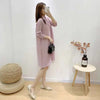 Women Pleated Single Breasted Dress Stand Theree Quarter Sleeve Tide Spring 2F0095