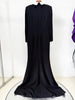 High Street Designer Formal Dresses Women's Shirt Collar Diamonds Beaded Maxi Long Dress