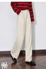 Women Casual Pants Autumn and Winter Mid Waist Workwear Style Straight Woolen Pants