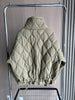 Quilted coat for women Quilted Jacket With Ties beige drawstring high neck pocket clip cotton jacket for women