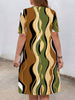 Spring Wave Striped Geometric Printed Home Women' Nightgowns Outdoor Knee Length Dresses Oversized Dresses Street Dating Dress