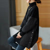 Women's Parkas Autumn Winter Loose Mid Long Casual Splicing knitted Warm Female Jacket Outwear Overcoat Woman