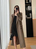 Korean Style Chic Office Lady Long Blazers Elegant Double Breasted Blazer Jacket Women Streetwear Trench Coat