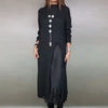 Long Sleeve Patchwork Sweater Maxi Dress, Women Autumn Stand Collar Casual Party Dress, Elegant Ladies Dress Sets