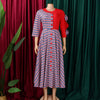Elegant Dresses for Women Fall African 3/4 Sleeve Party Birthday Robe Chic 3D Flower Plaid Evening A-Line Dress