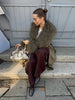 Elegant Solid Faux Fur Spliced Coat Women Lapel Long Sleeve Tassel Plush Outerwear Fall Winter Warm Streetwear