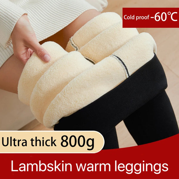 1pcs Winter Leggings Women Cotton Extra Thick Warm Pants Thermal Legging Slim Black Elastic High Waist Solid Leggings