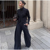 Green Stand Collar Napoleon Cropped Jacket Women Full Sleeve Shoulder Pad Jackets Spring Lady Street Outwear