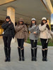 Elegant Woolen Women Short Coat Urban Stand Collar Long Sleeve Belt Pocket Female Outwear Autumn Winter Lady Streetwear