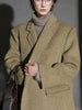 Herringbone Right Angled Shoulder Wool Blazer Coat Women, Ladies Autumn Winter Jacket