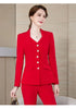 Spring Autumn Women Blazer Jacket And Pant Suit White Red Black Blazer Trousers 2 Piece Set Ladies Office Work Suit