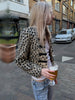 Retro Y2k Women Leopard Fleece Cropped Coat Stand Neck Oriental Frog Fastener Long Sleeve Fuzzy Fur Short Jacket Date Streetwear