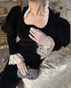Full Sleeve Lace Patchwork Velvet Maxi Dress Women Elegant Stand Collar Puffed Slim Long Sexy Gowns Lady Evening Dinner Dresses