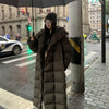 Winter Long Parkas Coat for Women Korean Oversized Stand Collar Cotton-Padded Jacket Windproof Warm Thick Parkas Outerwear