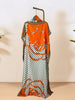 Round Necked Kaftan Dress, Bat Sleeve Loose Fitting Dress with Scarf, Women's Clothing