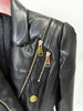 Designer Jacket Women's Slim Fitting Zippers Artificial Leather Blazer