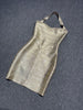 Real Photos Women Gold Bronzing Bandage Dress Bodycon Mini High Street Evening Club Party Homecoming Dress