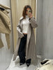 Women Casual Plaid Windbreaker Turn-down Collar Long Sleeve Belt Waist Jacket Spring High Street Lady Commute Coat