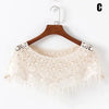 Women Vintage Crochet Knit Cape Elegant Cute Lace Short Hollow Out Shawls Shrug Poncho Wedding Bridal Evening Dress Lace Scarf